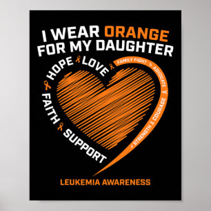 Mama Vater Männer Ich trage Orange für meine Tocht Poster