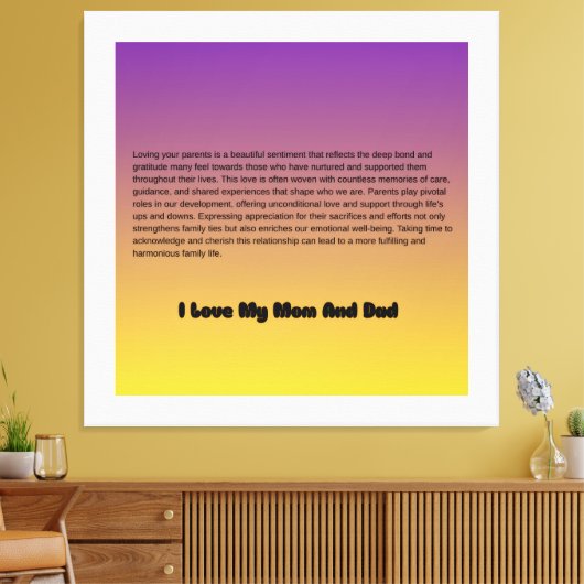 "Mama & Vater - Mein ewiger Segen" Leinwanddruck (Insitu (Wohnzimmer))