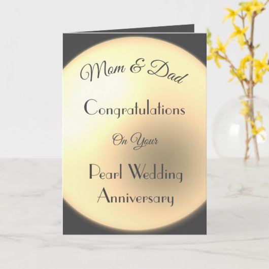 Mama & Vater Pearl Jubiläum Gruß Karte (Gelbe Blume)