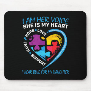 Mama Vater Puzzle ich tragen Blau für meine Tochte Mousepad