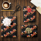 Mama Vater Rotes Herz Tattoo Geschenkpapier Set