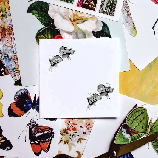 Mama Vater Rotes Herz Tattoo Gummistempel