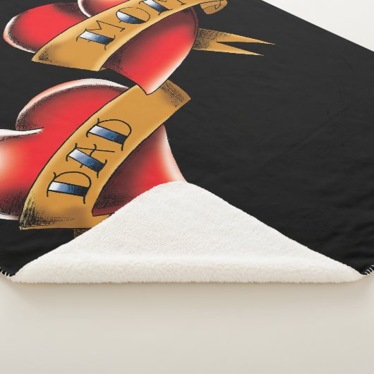 Mama Vater Rotes Herz Tattoo Sherpadecke (3/4)
