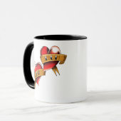 Mama Vater Rotes Herz Tattoo Tasse (Vorderseite Links)