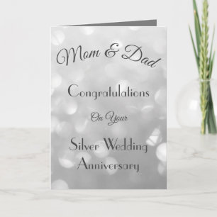 Mama & Vater Silver Jubiläum Gruß Karte