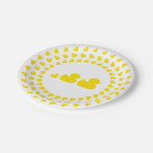 Mama, Vater und Babykautschukenten Pappteller (Schrägansicht)