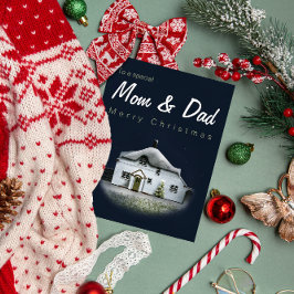 Mama & Vater Weihnachtskarte - Englisch Country Hü Karte