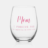 "Mama, verzeihe dir" lustige niedliche Katzenliebh Weinglas Ohne Stiel (Vorderseite)