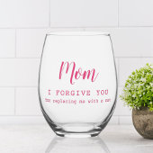 "Mama, verzeihe dir" lustige niedliche Katzenliebh Weinglas Ohne Stiel
