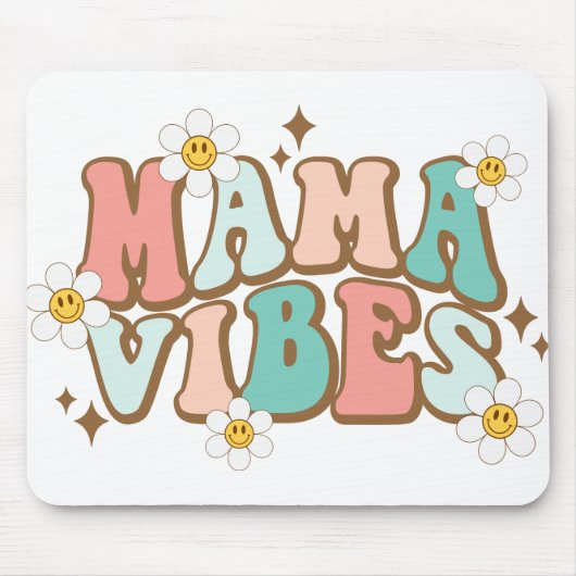 Mama Vibes mit Daisies Mousepad (Vorne)