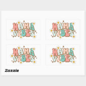 Mama Vibes mit Daisies Rechteckiger Aufkleber (Blatt)