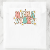 Mama Vibes mit Daisies Rechteckiger Aufkleber (Tasche)
