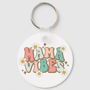 Mama Vibes mit Daisies Schlüsselanhänger