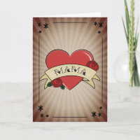 Mama Vintag Heart Rose Tattoo Mother Day