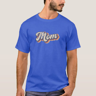 Mama Vintage 3D Regenbogen 90er Jahre Distressed G T-Shirt