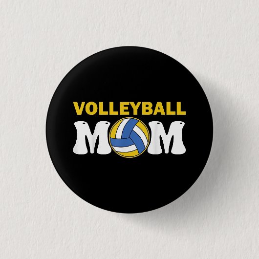Mama Volleyball Shirt Game Day Funny Player Button (Vorderseite)