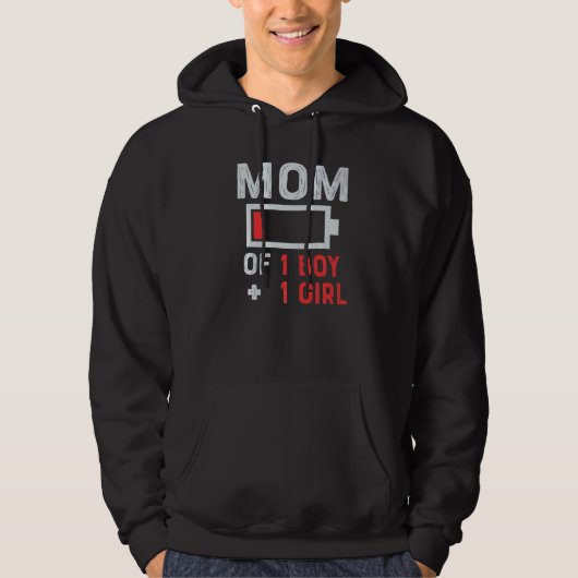 Mama von 1 Junge aus der Tochter oder der Mutter Hoodie (Vorderseite)