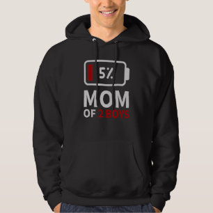 Mama von 2 Boys Low battery müde Mama Family Spaß Hoodie