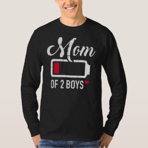Mama von 2 Boys mit niedrigem Akku T-Shirt