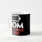 Mama von 2 Girls 1 Junge Mutter mit einem Sohn 2 Kaffeetasse (Vorderseite Links)