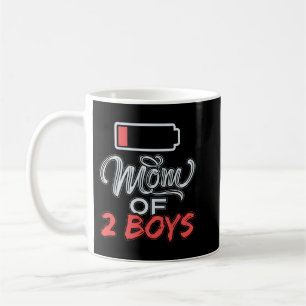 Mama von 2 Jungen Funny Mommy Low Battery Kaffeetasse