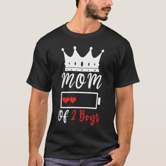 Mama von 2 Jungen Liebe Mama Zitate glücklichen Mu T-Shirt (Vorderseite)
