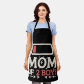 Mama von 2 Jungen mit niedrigem Batteriestuhl Mutt Schürze (Getragen)