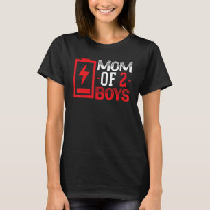 Mama von 2 Jungen Mutterschaft Beste Mama je Mütte T-Shirt