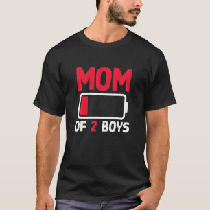 Mama von 2 Jungen Schwangerschaft Ankündigung Mutt T-Shirt