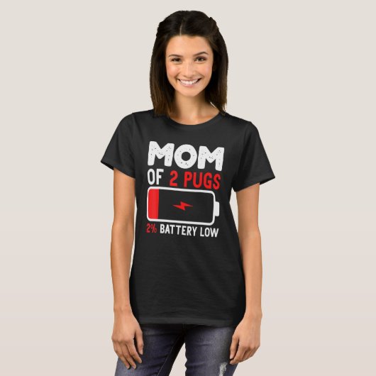 Mama von 2 Mops Mama Idee für Mütter Da T-Shirt (Vorne ganz)