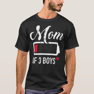 Mama von 3 Jungen mit niedriger Batterie T-Shirt