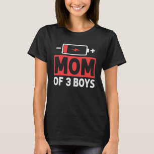 Mama von 3 Kindern mit niedrigem Akkugehalt Mutter T-Shirt