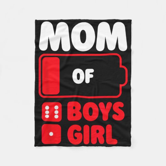Mama von 6 Jungen und einem Mädchen Fleecedecke (Vorderseite)