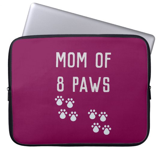 Mama von 8 Pfoten Laptopschutzhülle (Vorderseite)