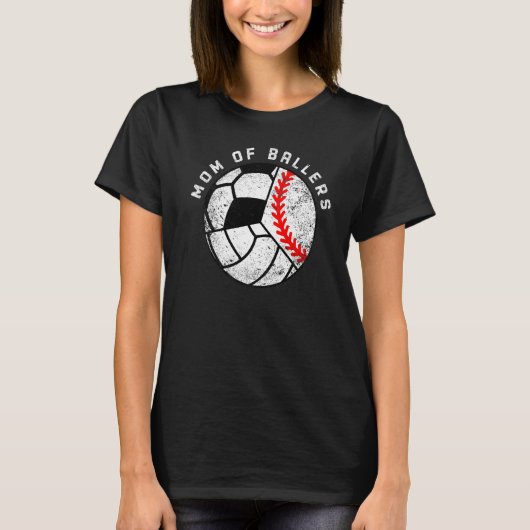 Mama von Ballern Baseball Volleyball Soccer Mama T-Shirt (Vorderseite)