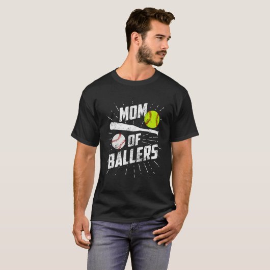 Mama von Ballern Funny Baseball Softball Spiel Mut T-Shirt (Vorne ganz)