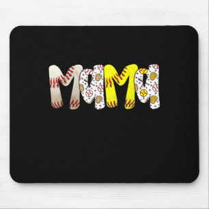 Mama von Baseball- und Softball-Mama-Frauen-Mutter Mousepad