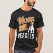 Mama von Beagles mit Stolz Liebe von Muttertieren T-Shirt (Vorderseite)