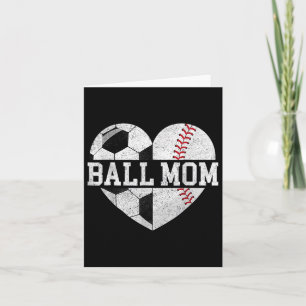 Mama von beiden Heart Soccer Baseball Sports Mama Karte