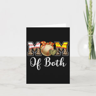 Mama von beiden Messy Bun Baseball Softball Mama M Karte