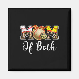 Mama von beiden Messy Bun Baseball Softball Mama M Magnet