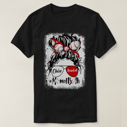 Mama von beiden Messy Bun Haare Brille T-Shirt (Design vorne)