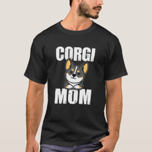 Mama von Corgi-Frauen mit Tricolor-Technik T-Shirt