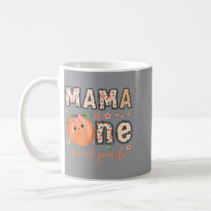 Mama von einem süßen Pfirsich 1. Geburtstagsmädche Kaffeetasse