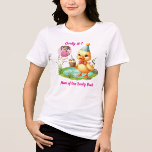 Mama von einer glücklichen Ente Süßes 1. Geburtsta Tri-Blend Shirt