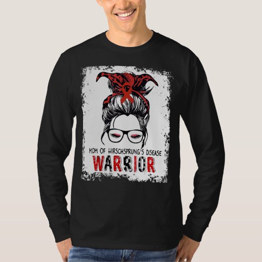 Mama von Hirschsprung's Disease Messy Bun Ribbon T-Shirt (Vorderseite)