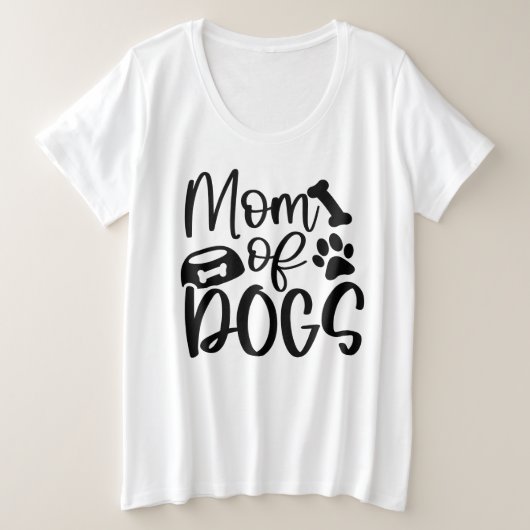 Mama von Hunden Große Größe T-Shirt (Design vorne)