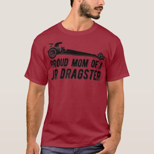 Mama von Jr Dragster Drag Racing Mutter T-Shirt (Vorderseite)