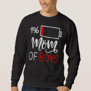 Mama von Jungen müde Mädchen mit geringer Energie Sweatshirt