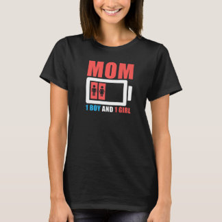 Mama von Jungen und Mädchen von Kindermüttern Gebu T-Shirt